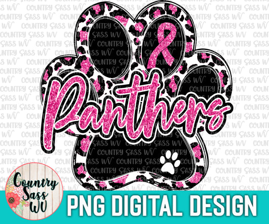 PANTHERS GLITTER PNG Design  Breast Cancer Awareness