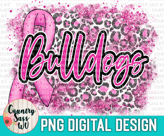 BULLDOGS GLITTER PNG Design  Breast Cancer Awareness