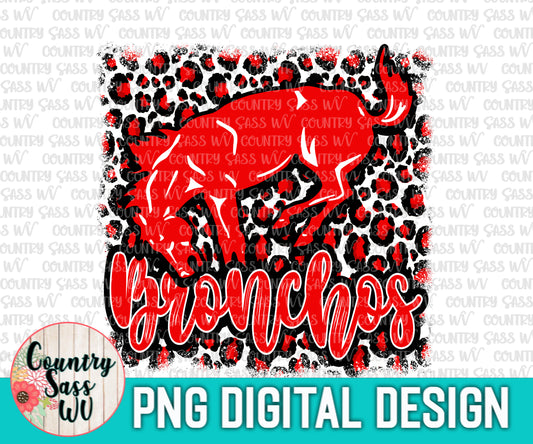 ODessa Bronchos Red PNG Design