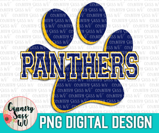 North Lamar Panthers PAW Blue-Gold PNG Design