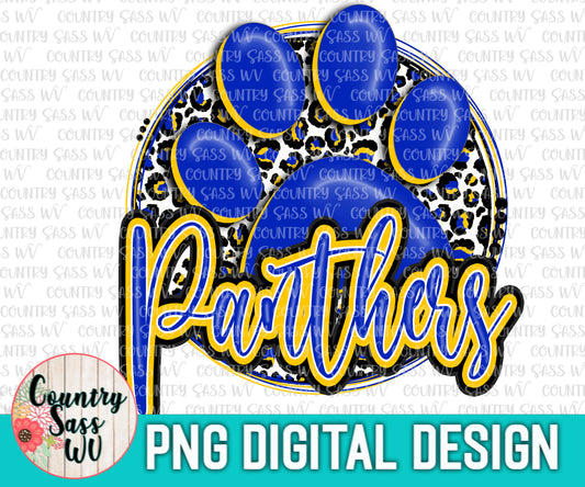North Lamar Panthers Circle Blue-Gold PNG Design