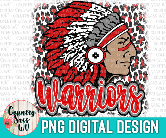 Warriors Head Red-Grey PNG Design